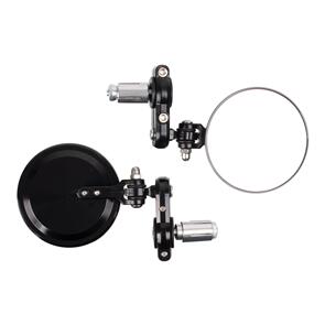 WMP WPBEM002KH HANDLEBAR BAR END MIRRORS PAIR - HINGED - BLACK