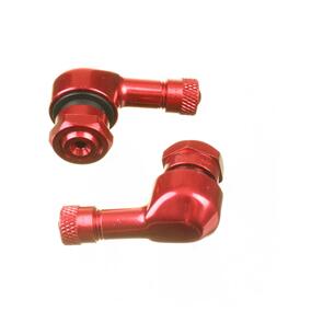 WHITES 90 DEGREE ALLOY VALVES 11.3MM (JAP) - RED (PAIR)