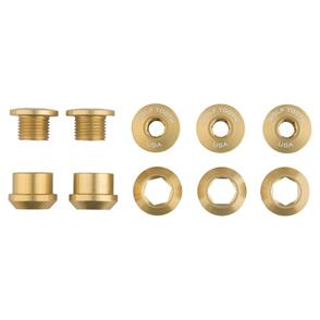 WOLF TOOTH CHAINRING BOLTS+NUTS - 5 PCS - GOLD - 6MM