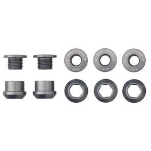 WOLF TOOTH CHAINRING BOLTS+NUTS - 5 PCS - GUNMETAL - 6MM