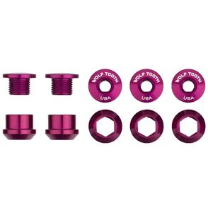 WOLF TOOTH CHAINRING BOLTS+NUTS - 5 PCS - PURPLE - 6MM