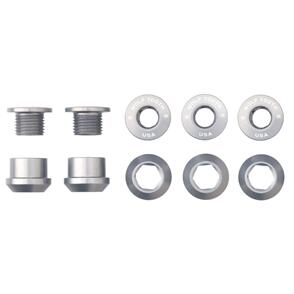 WOLF TOOTH CHAINRING BOLTS+NUTS - 5 PCS - SILVER - 6MM