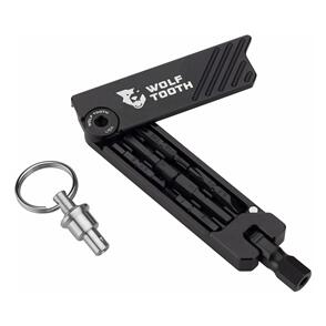 WOLF TOOTH 6-BIT HEX WRENCH MULTI-TOOL + KEYRING - BLACK BOLT