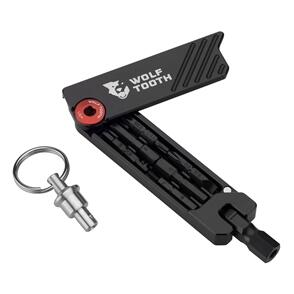 WOLF TOOTH 6-BIT HEX WRENCH MULTI-TOOL + KEYRING - RED BOLT