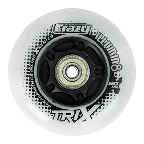 CRAZY SKATES CRAZY SKATES 80MM TRIX BLACK LED LIGHT-UP INLINE WHEELS (80MM SET OF 4)