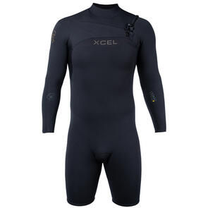 XCEL WETSUITS 2025 COMP + 2MM L/S CHESTZIP SPRINGSUIT BLACK
