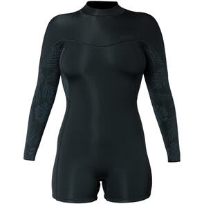XCEL WETSUITS 2025 WOMENS AXIS 2MM L/S SPRINGSUIT BLACK/PALM MOSTERA