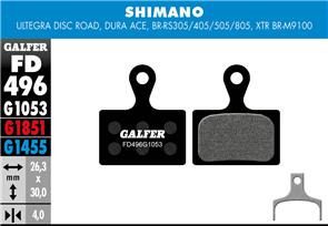 GALFER FD496 BRAKE PADS SHIM ROAD, SHIM MTB  12SP  G1053 STANDARD