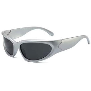 Y2K NEW PUNK GLASSES SILVER BLACK