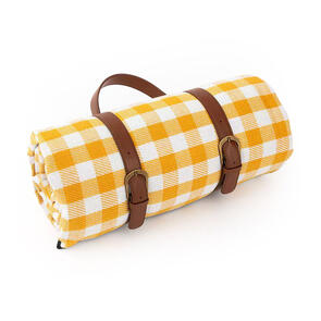 HYPER RIDE LARGE SAND/WATERPROOF PICNIC RUG YELLOW CHECK - 2M X 2M