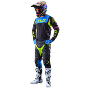 TROY LEE DESIGNS GP JERSEY + PANTS FRACTURA BLACK YELLOW | YOUTH
