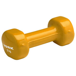 YORK VINYL DIPPED DUMBBELL - 2KG - YELLOW