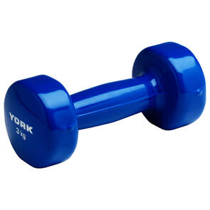 YORK VINYL DIPPED DUMBBELL - 3KG - BLUE