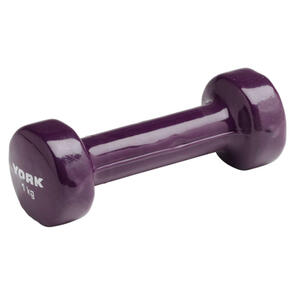 YORK VINYL DIPPED DUMBBELL - 1KG - PURPLE