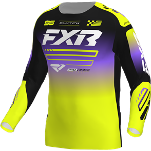FXR YOUTH CLUTCH MX JERSEY - HIVIS/BLACK/PURPLE 