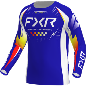 FXR YOUTH CLUTCH MX JERSEY ROYAL/YELLOW/RED 
