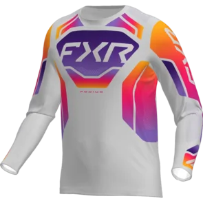 FXR YOUTH PODIUM MX JERSEY 26 - GREY/PURPLE/TANG