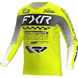 FXR YOUTH PODIUM MX JERSEY 26 - HIVIS/BLACK/GREY