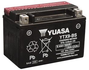 TOPLITE BY YUASA TOPLITE BATTERY YTX9-BS [WITH ACID]