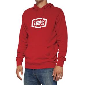 100% ICON PULLOVER HOODED FLEECE DEEP RED 