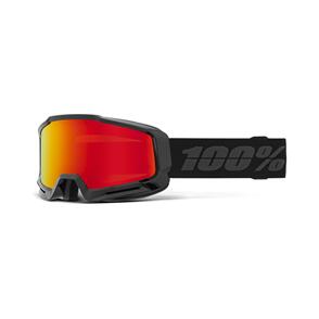 100% OKAN GOGGLE BLACK - HIPER VERMILLON W/ RED MIRROR