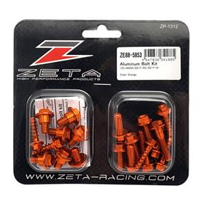 ZETA ZE885853 ZETA ALUMINUM BOLT SET PLASTICS KTM SX/SXF '19- ORG