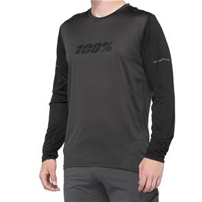 100% RIDECAMP LS JERSEY BLACK/CHARCOAL 