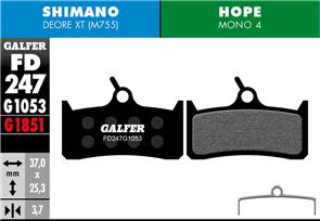 GALFER FD247 BRAKE PADS SHIMANO DEORE XT (M755), HOPE MONO M4 G1053 STANDARD