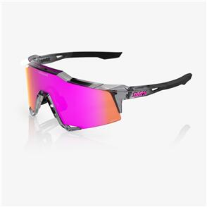 100 PERCENT BIKE SPEEDCRAFT - MLB POLISHED TRANSLUCENT GREY - HIPER VITAL PINK MIRROR