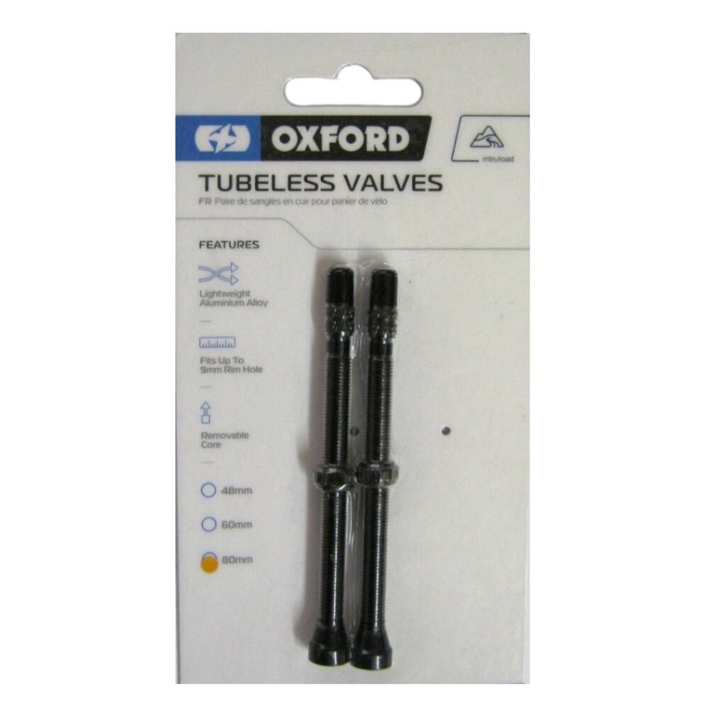 Oxford Tubeless Valve 80Mm Alloy Black Vp180 (Pr)