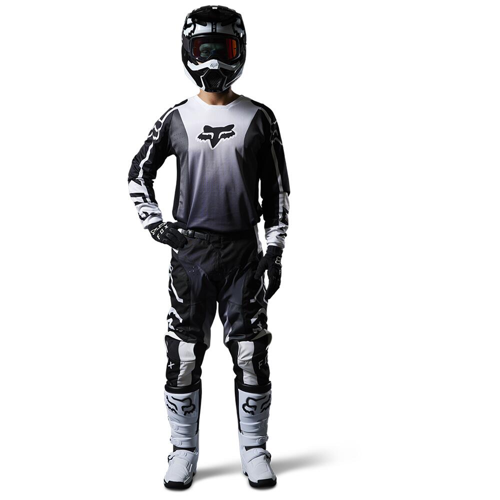2023 Fox Leed Jersey, Pants And Helmet Blk White - Moto