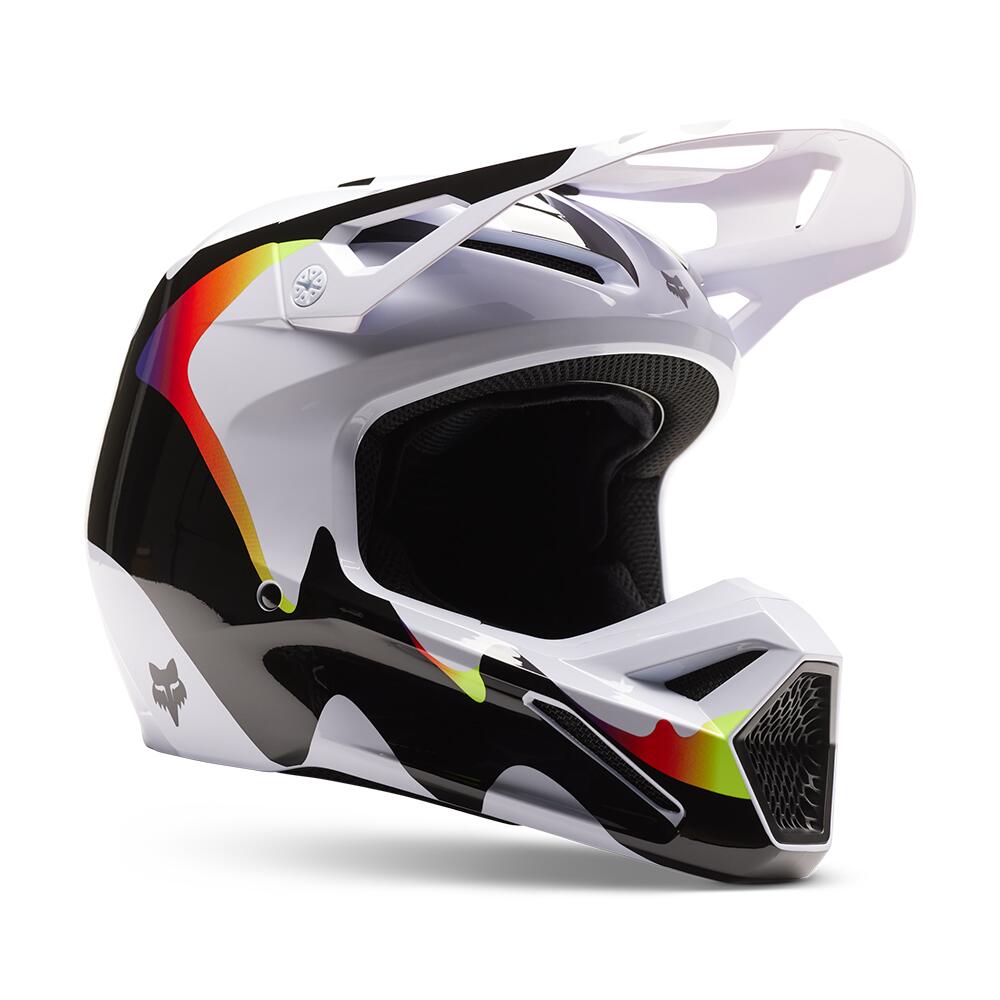 Fox Racing 2023 V1 Kozmik Helmet Mips Ece [Black/White]