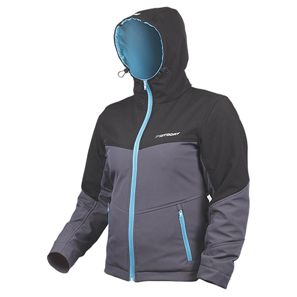 Motodry Womens Hoodie Jacket Blk/Gry Teal