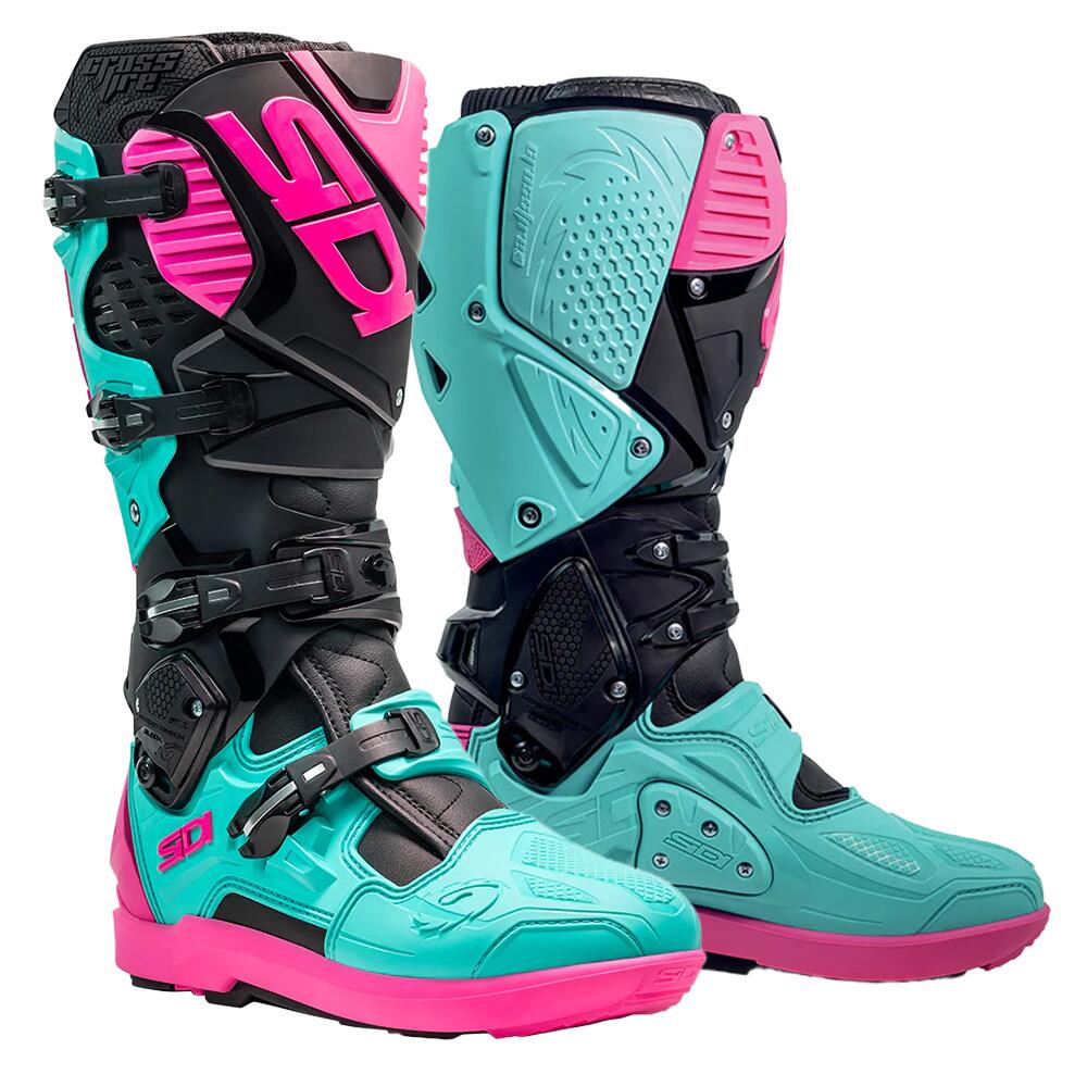 Sidi Crossfire3 Srs Black/Mint/Pink Mx Boots Sidi
