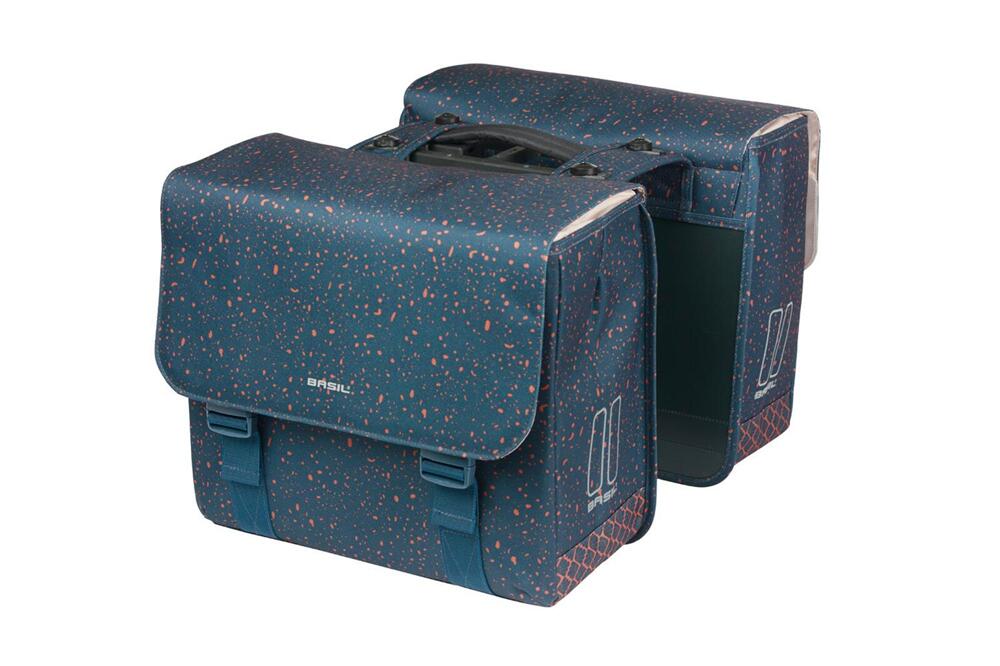 Basil Flair Double Bicycle Bag, Mik, 35L, Navy