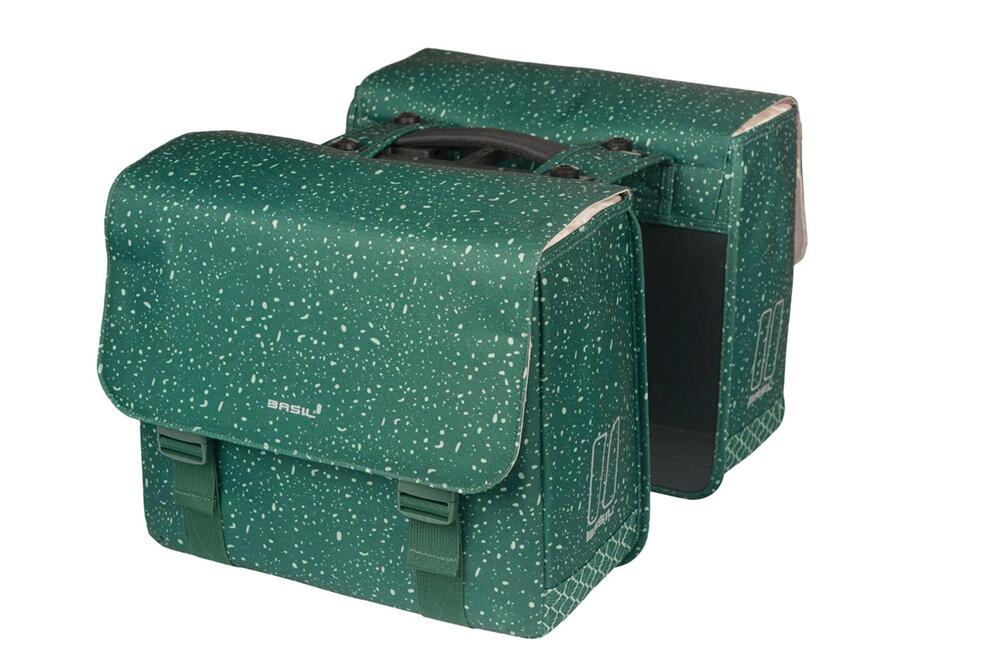 Basil Flair Double Bicycle Bag, Mik, 35L, Green