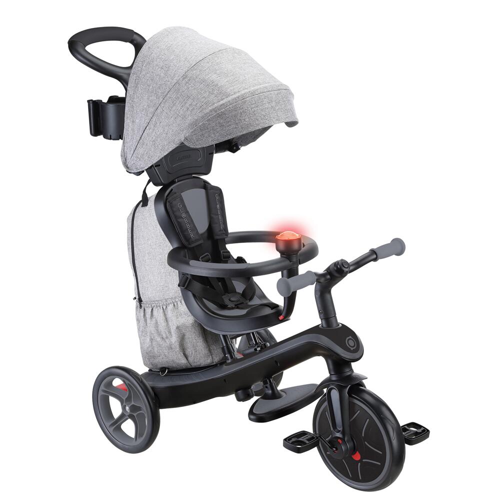 Globber Explorer Trike 4In1 Deluxe Play Concertina Canopy -Black/Grey