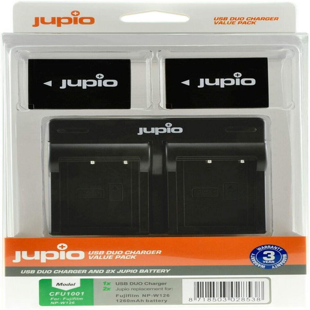 Jupio Battery Charger Kit 2X Np-W126s 1260Mah For Fuji Digital Cameras And Video