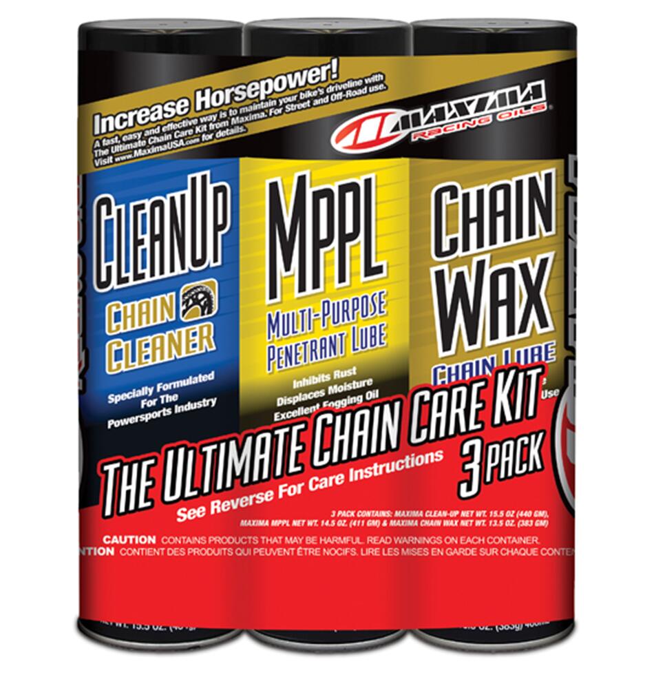 Maxima Chain Wax/Cleanup/Mppl 3 Pack Aerosol