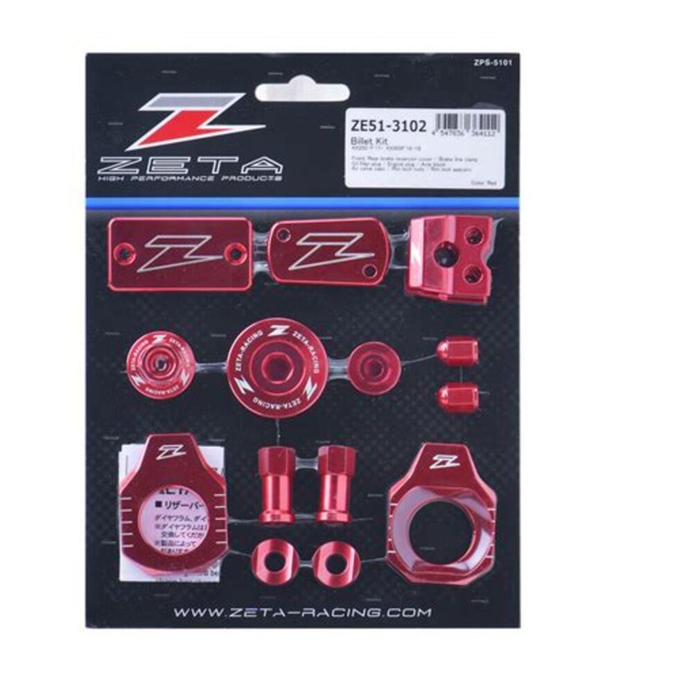 Zeta Dfze513102 Zeta Billet Kit Kx250/450F Red