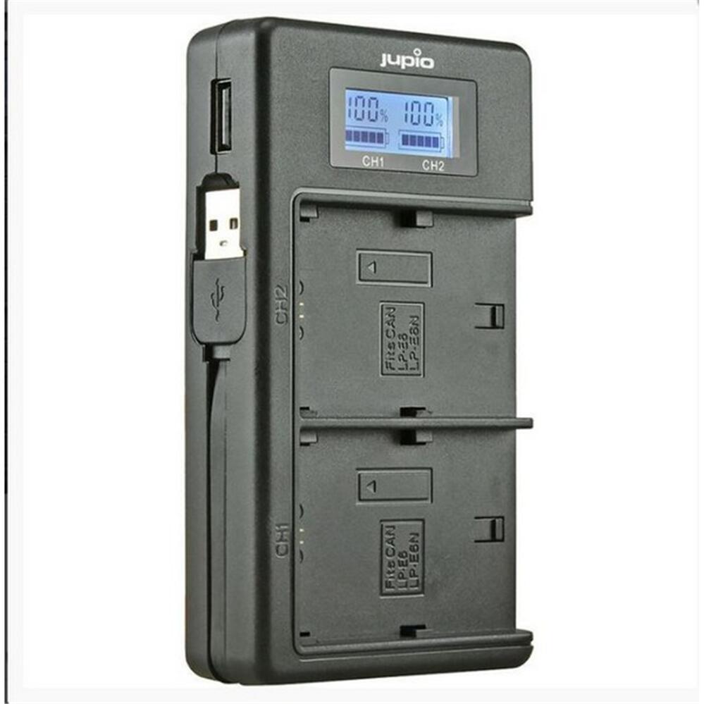 Jupio Usb Dedicated Duo Charger With Lcd For Canon Lp-E6/Lp-E6n Batteries