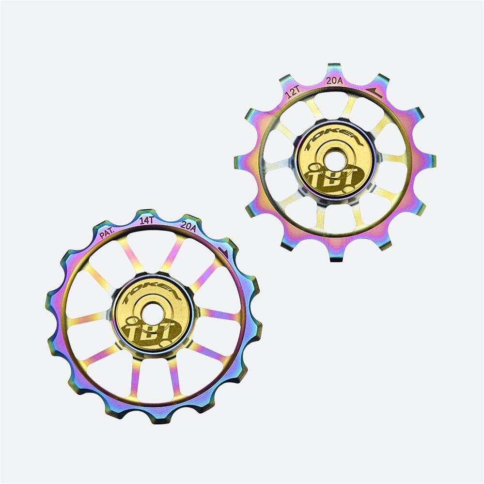 Token T1724xs-Tbt Large Ceramic Pulley Set For Sram 12S Road Drivetrain- Oil Slick
