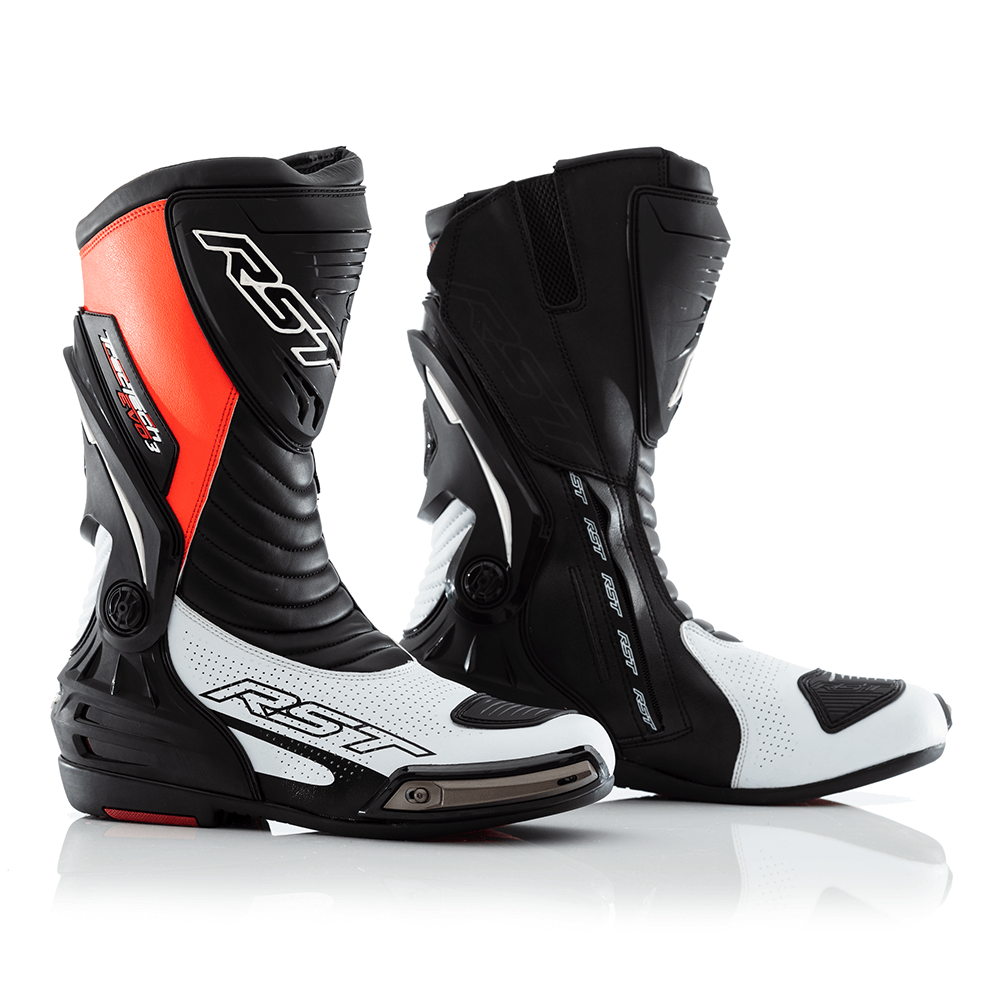 Tractech Evo-3 Sport Ce Boot [White/Flo Red] - Moto | Hyper Ride