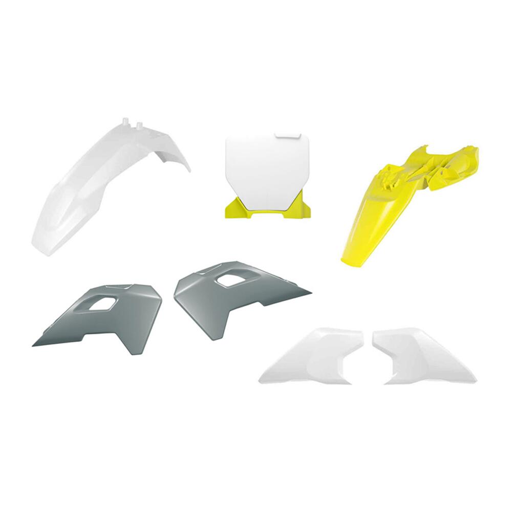 Rtech Kithsq-Oem-165 Rtech Plastics Kit Rtech 6 Piece White Yellow Grey Husqvarna Tc65 24-25