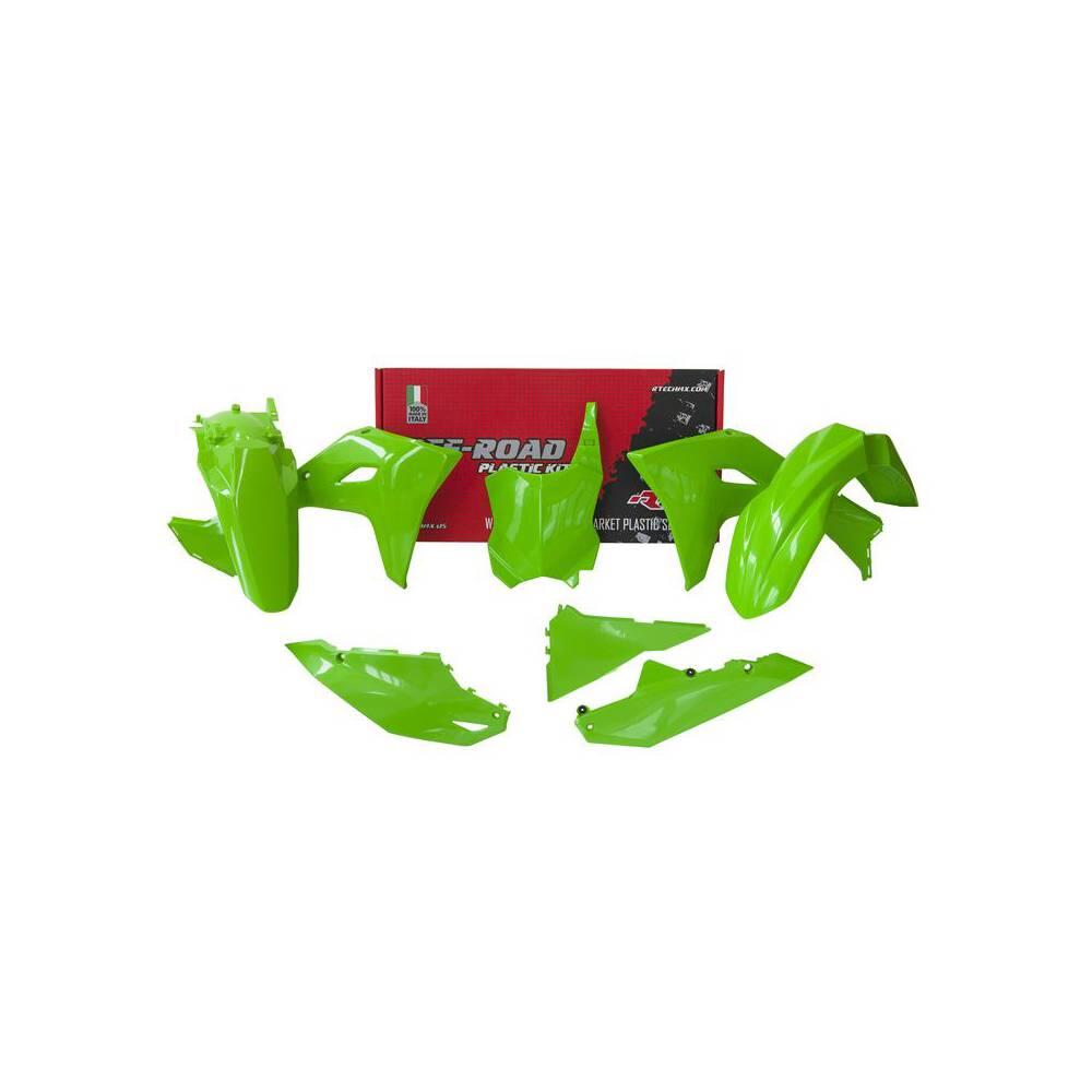 Rtech Kitkxf-Ve0-624 Rtech Plastics Kit Rtech 6 Piece Green With Fork Protectors Kawasaki Kx250f 2025 Kx450f 24-25