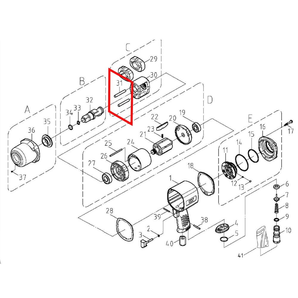 Air Impact Wrench Hammer Pins 2 Pcs For Nc-6266