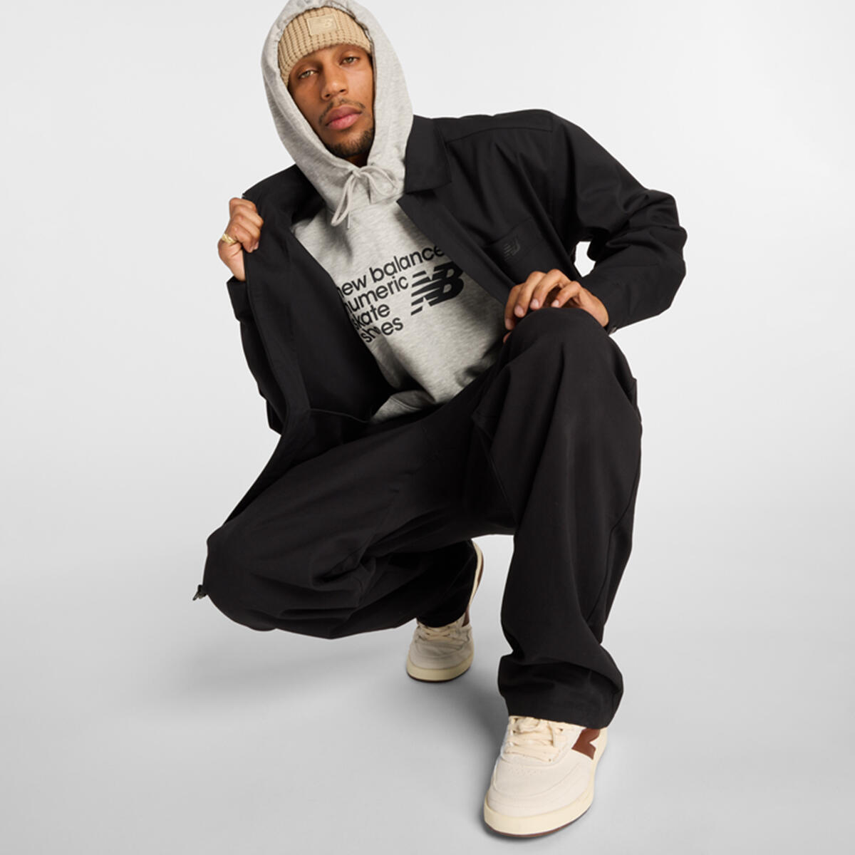 New Balance Numeric Coaches Twill Jacket Black view 8