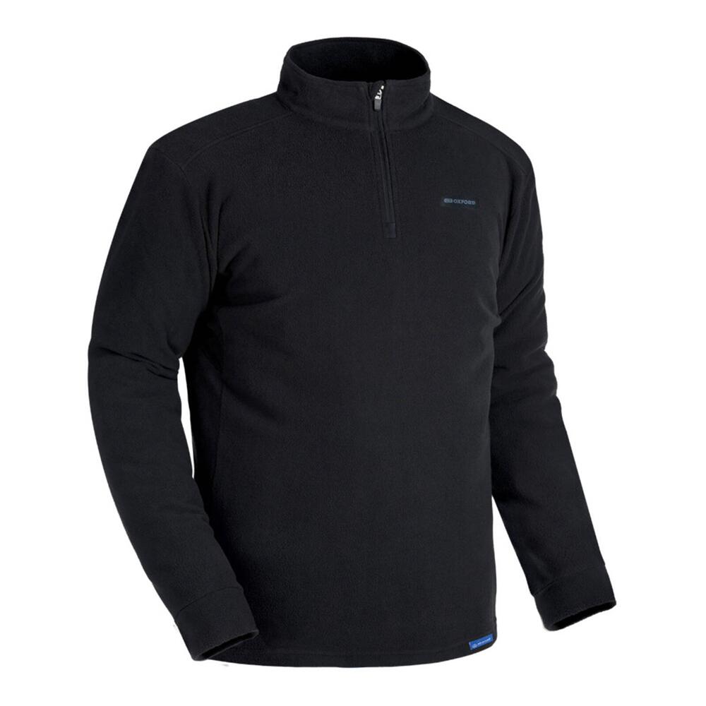 Oxford Advanced Micro Fleece 1/2 Neck Ms Top Black