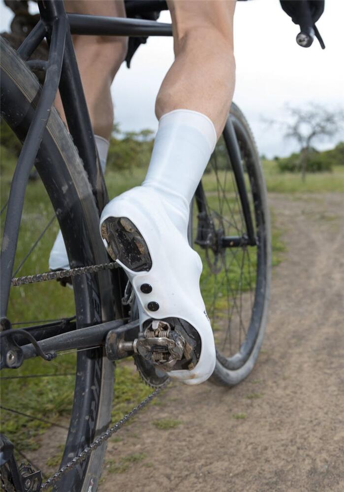 Velotoze Shoe Covers Tall Silicone With Snaps White