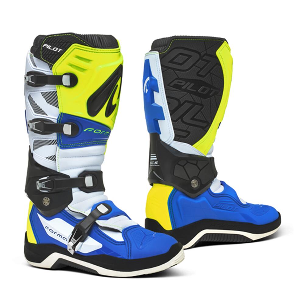 Forma Pilot Mx Boots Yellowfluo/White/Blue
